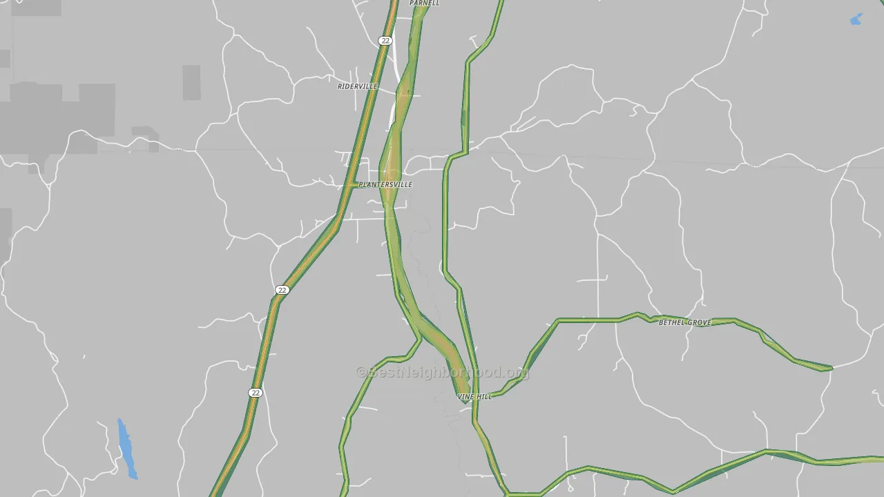 36758, AL Map of Noise Levels in 36758