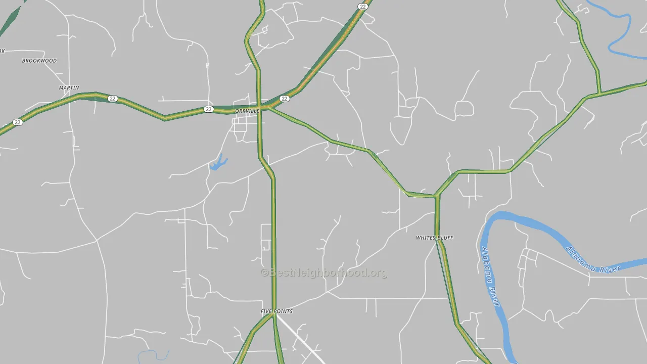 36767, AL Map of Noise Levels in 36767