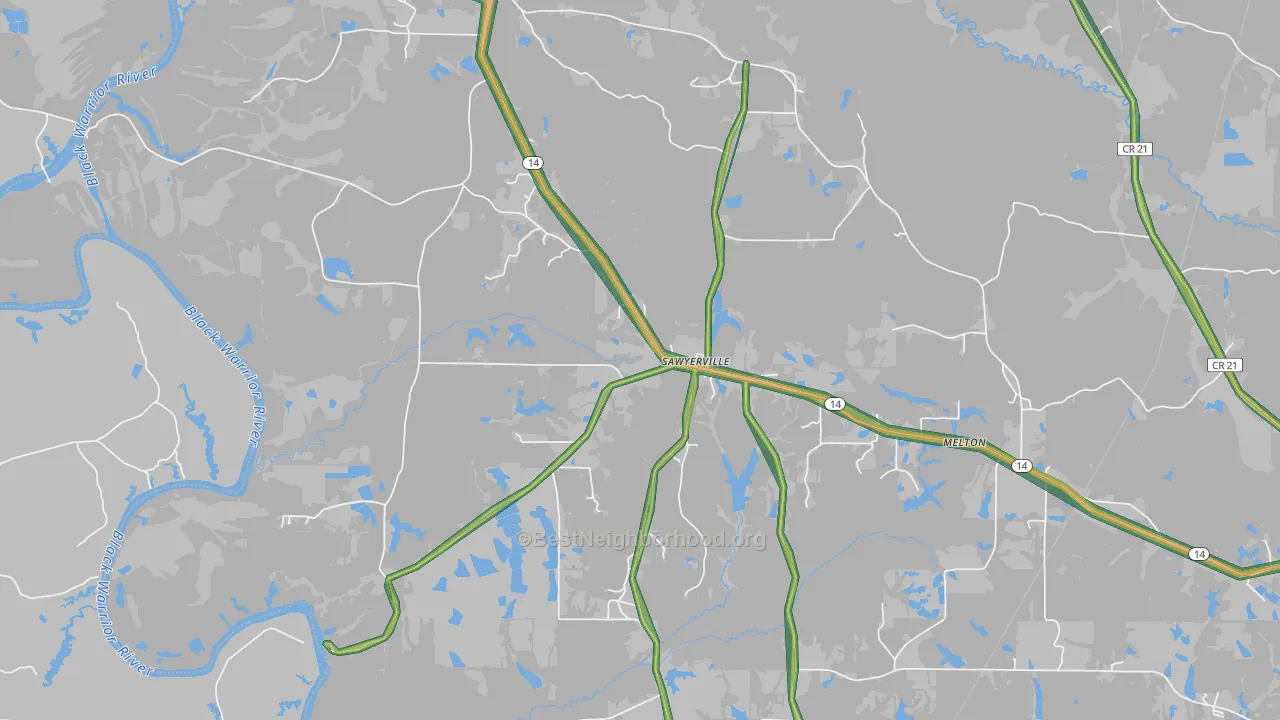 36776, AL Map of Noise Levels in 36776