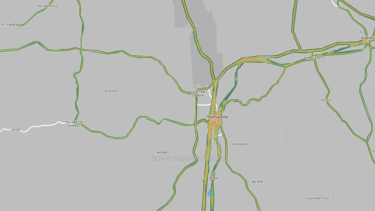 36784, AL Map of Noise Levels in 36784