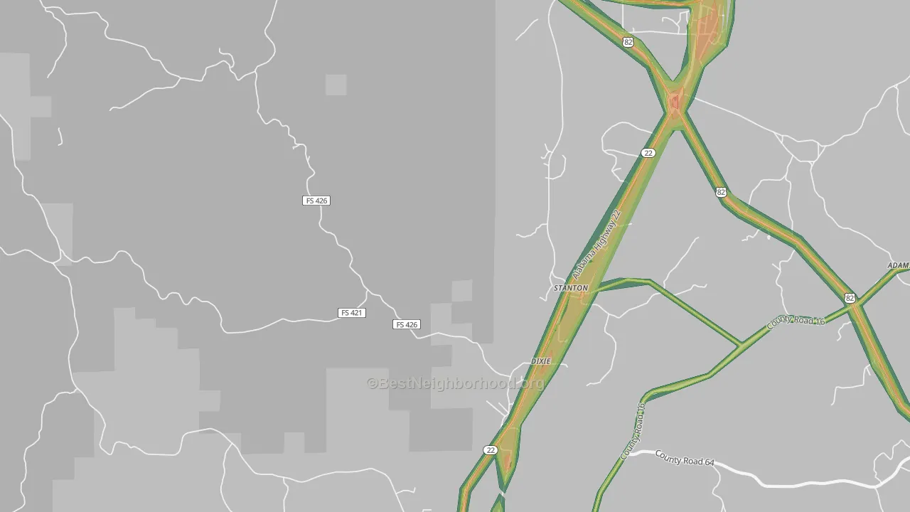 36790, AL Map of Noise Levels in 36790