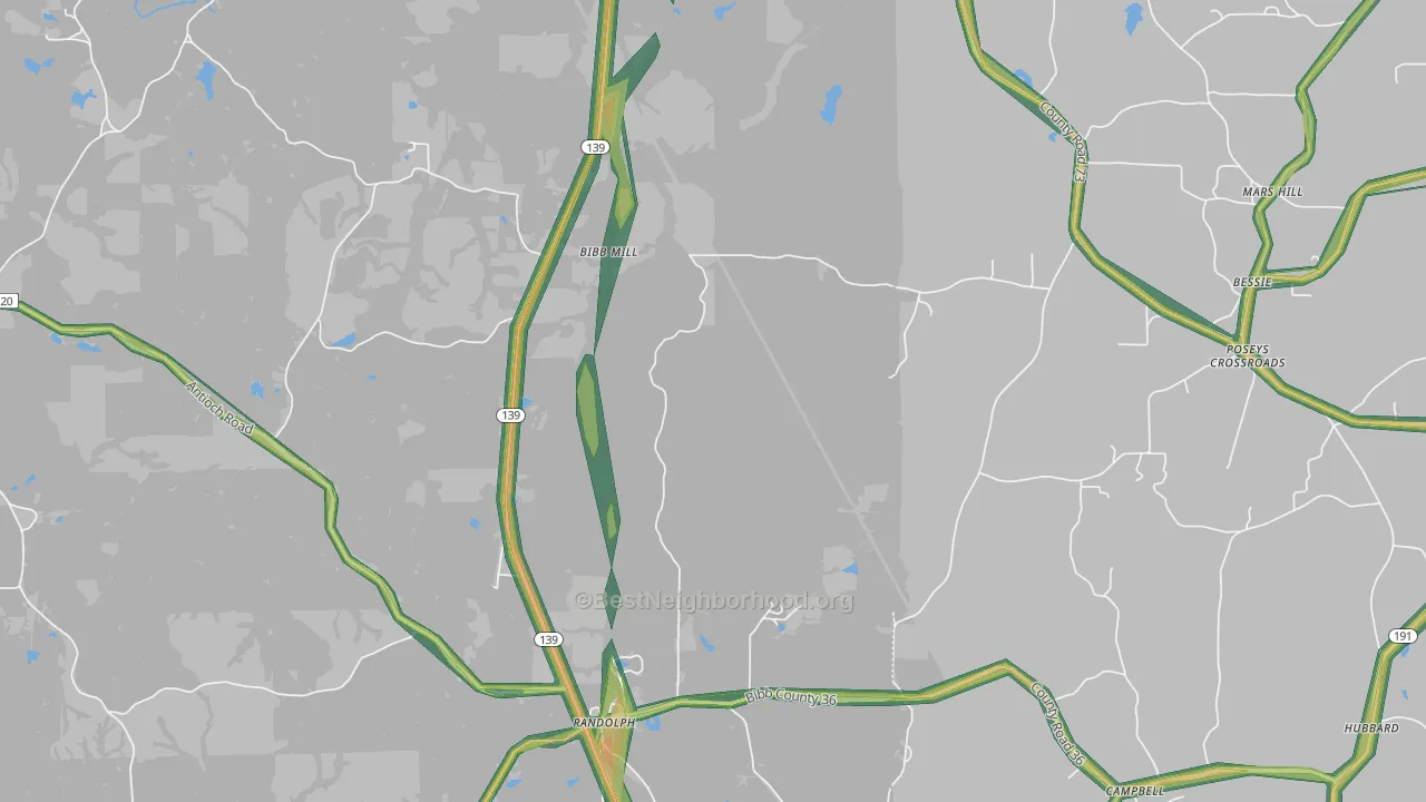 36792, AL Map of Noise Levels in 36792