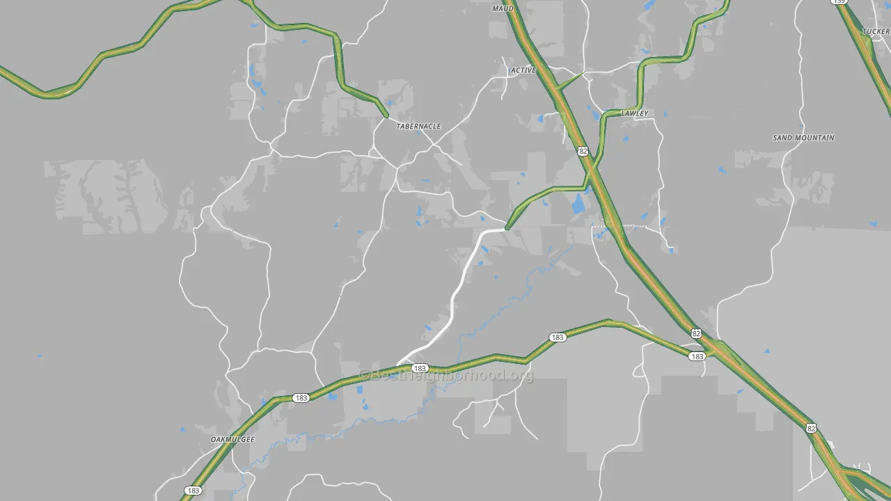 36793, AL Map of Noise Levels in 36793
