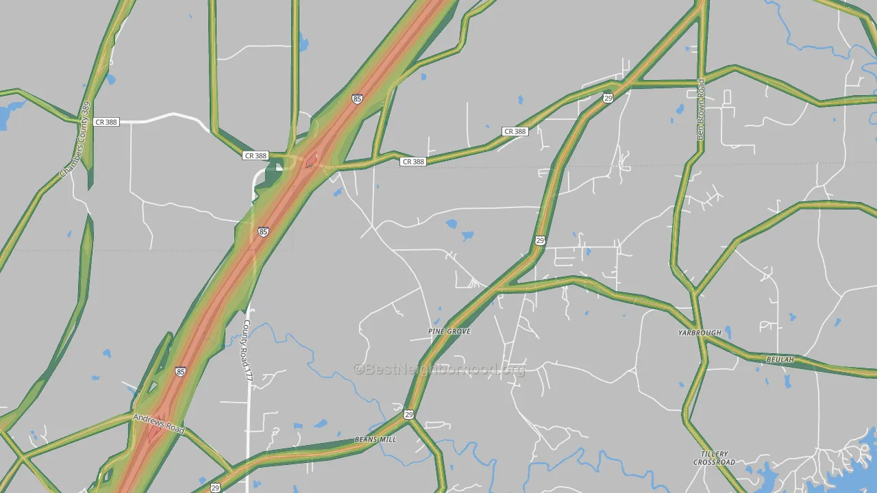 36852, AL Map of Noise Levels in 36852