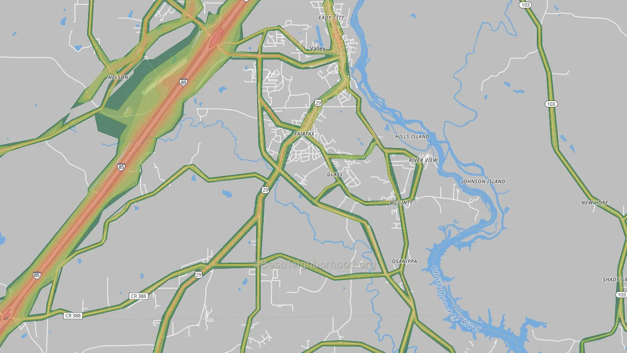 36854, AL Map of Noise Levels in 36854