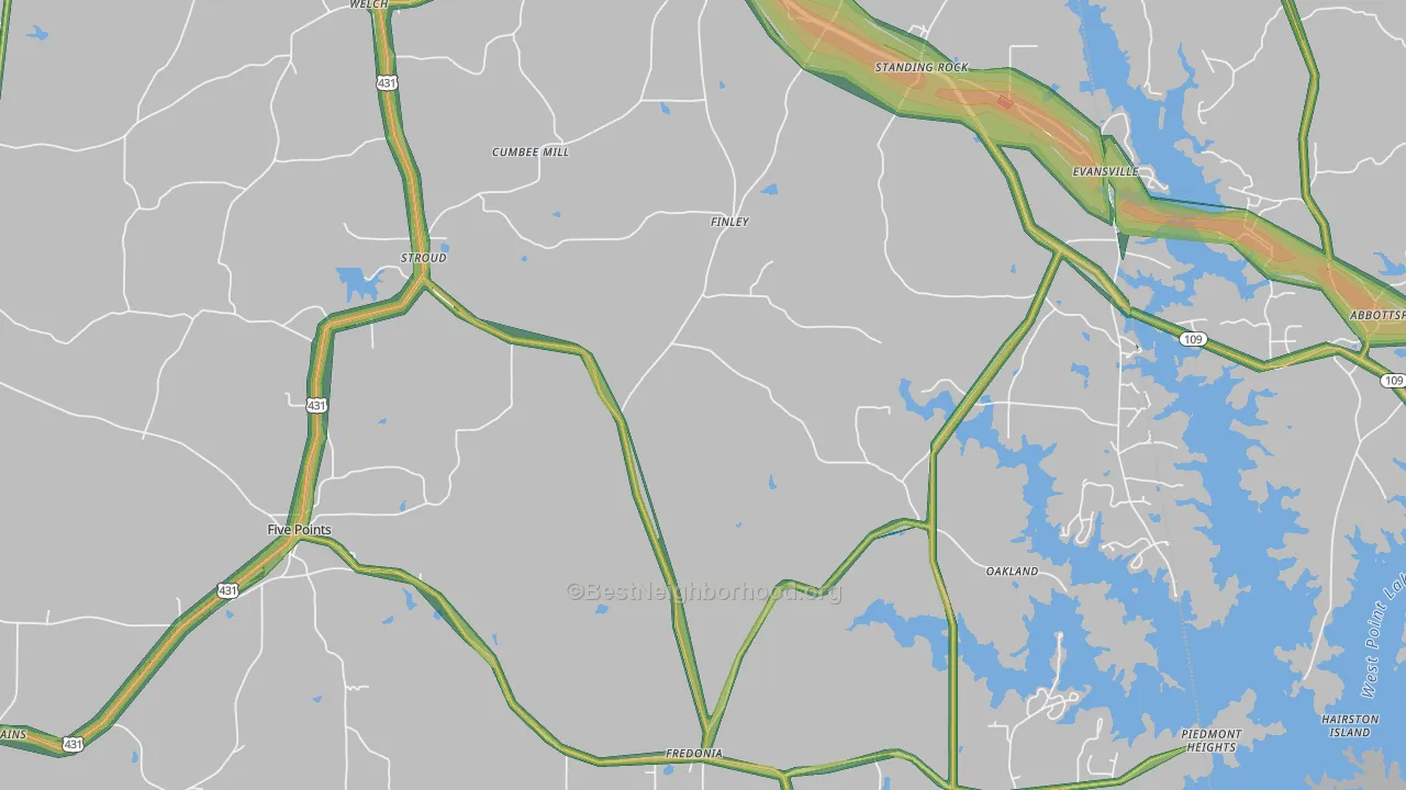 36855, AL Map of Noise Levels in 36855