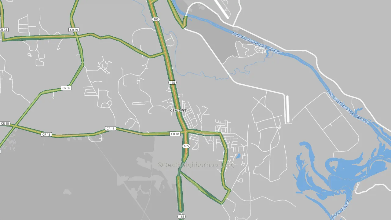 36856, AL Map of Noise Levels in 36856