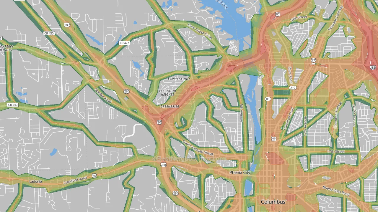 36867, AL Map of Noise Levels in 36867