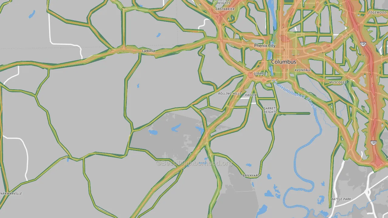 36869, AL Map of Noise Levels in 36869