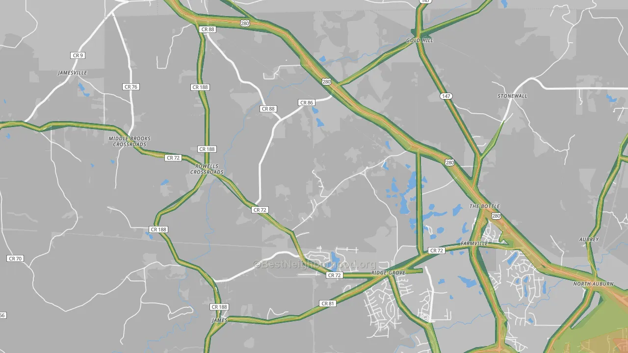 36879, AL Map of Noise Levels in 36879