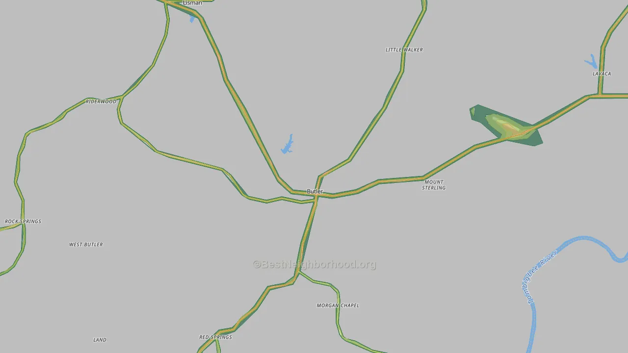 36904, AL Map of Noise Levels in 36904