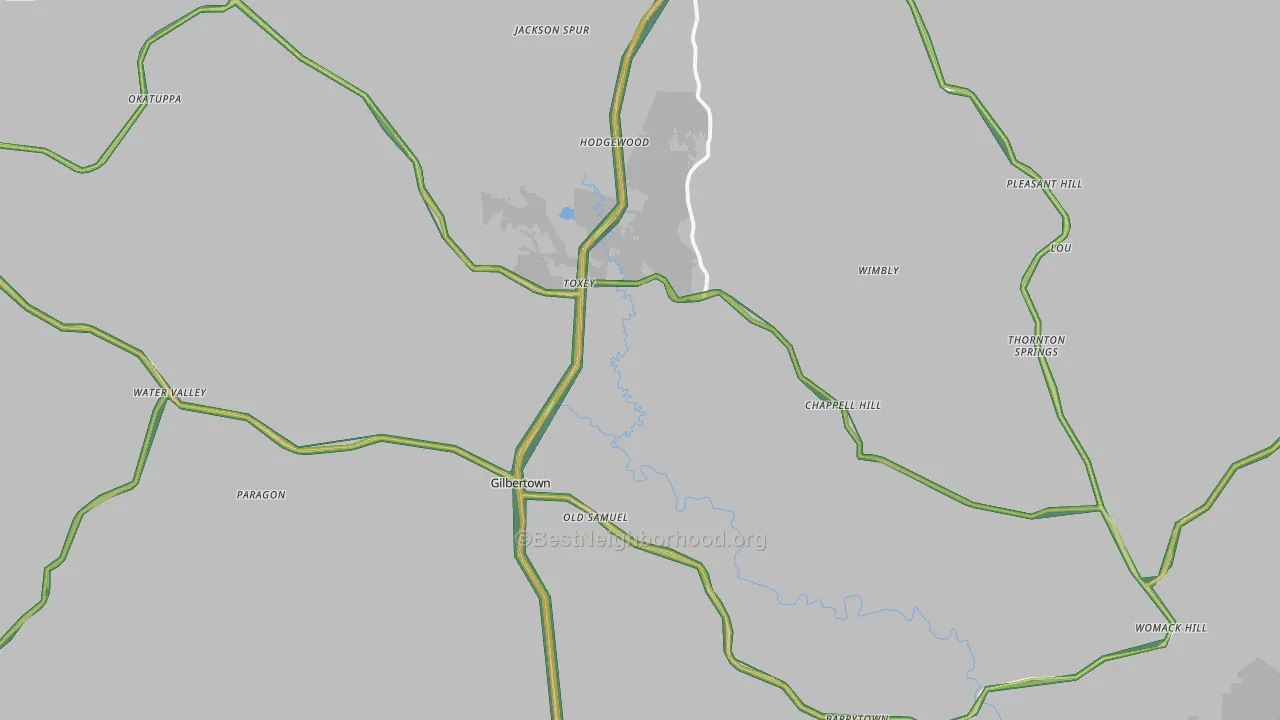 36908, AL Map of Noise Levels in 36908