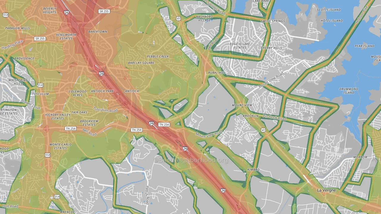 37013, TN Map of Noise Levels in 37013