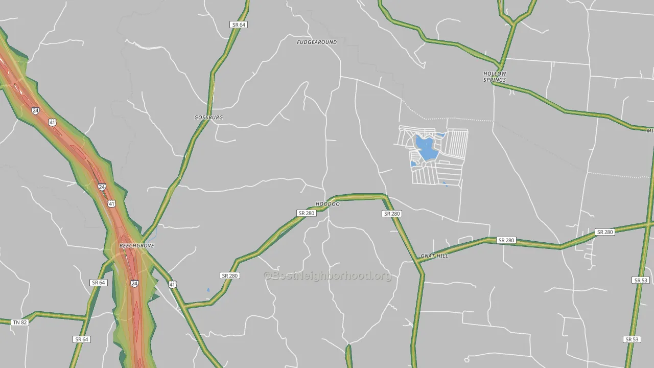 37018, TN Map of Noise Levels in 37018