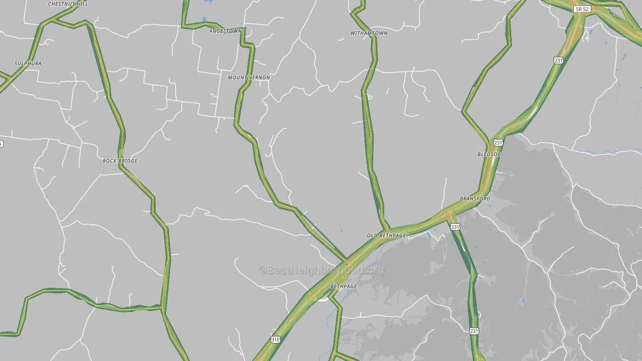 37022, TN Map of Noise Levels in 37022