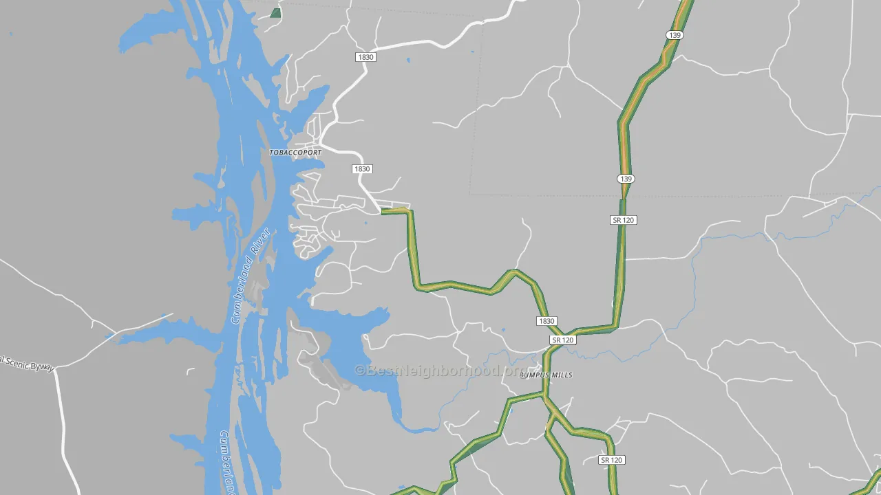 37028, TN Map of Noise Levels in 37028