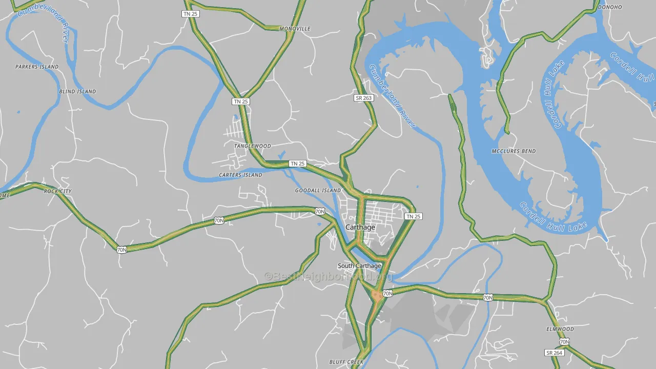 37030, TN Map of Noise Levels in 37030