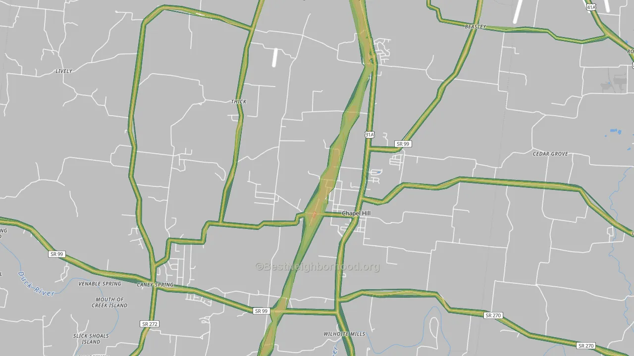 37034, TN Map of Noise Levels in 37034