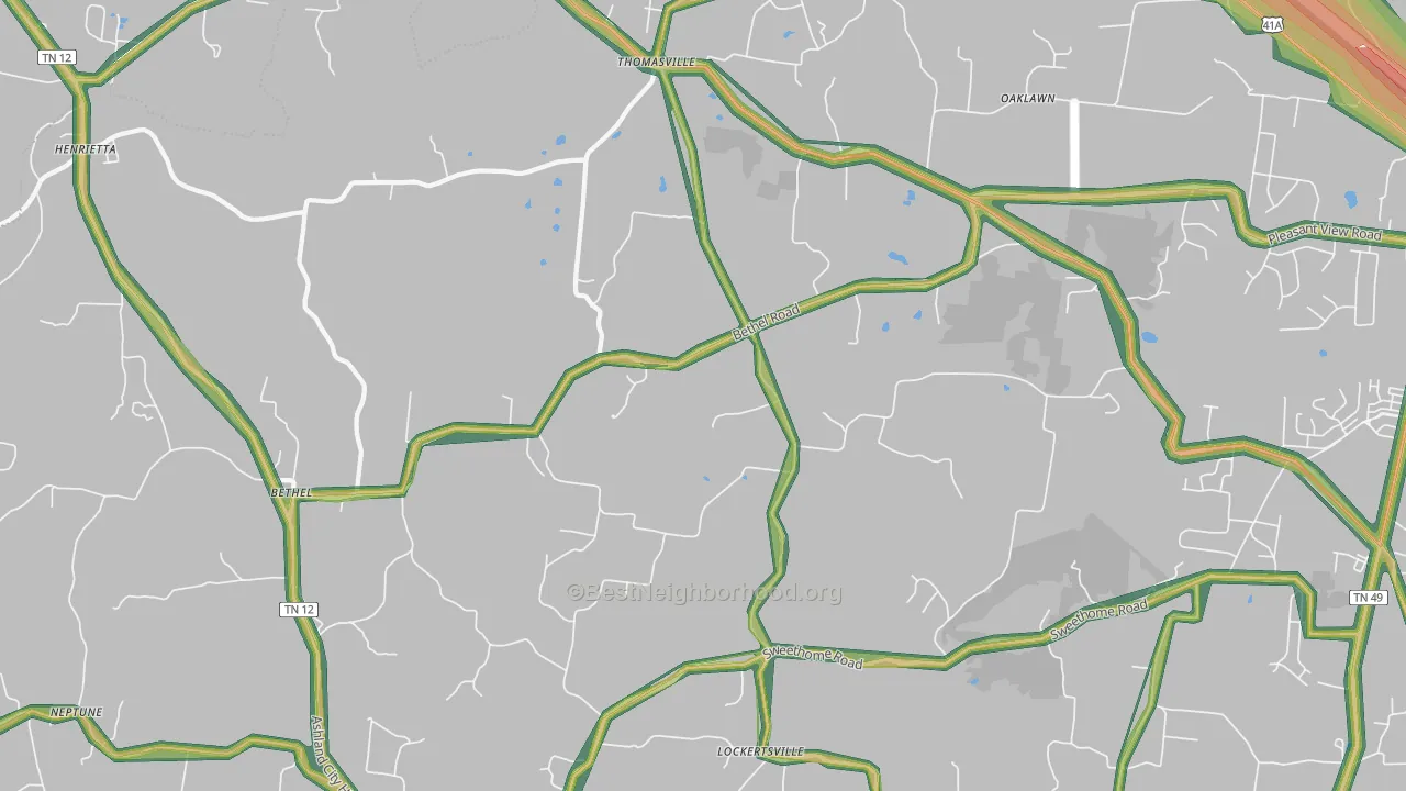 37035, TN Map of Noise Levels in 37035