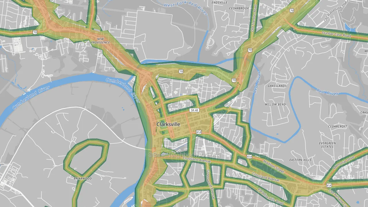 37044, TN Map of Noise Levels in 37044