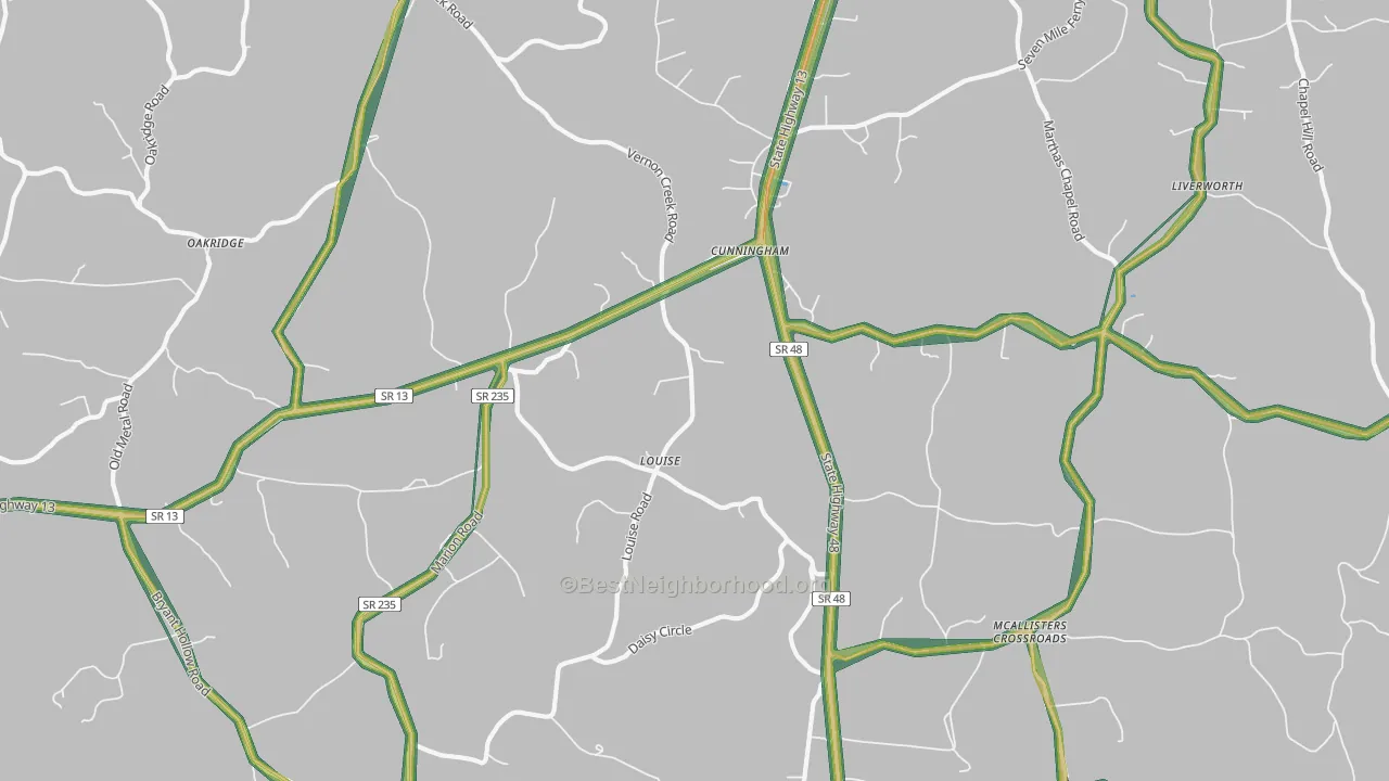 37052, TN Map of Noise Levels in 37052
