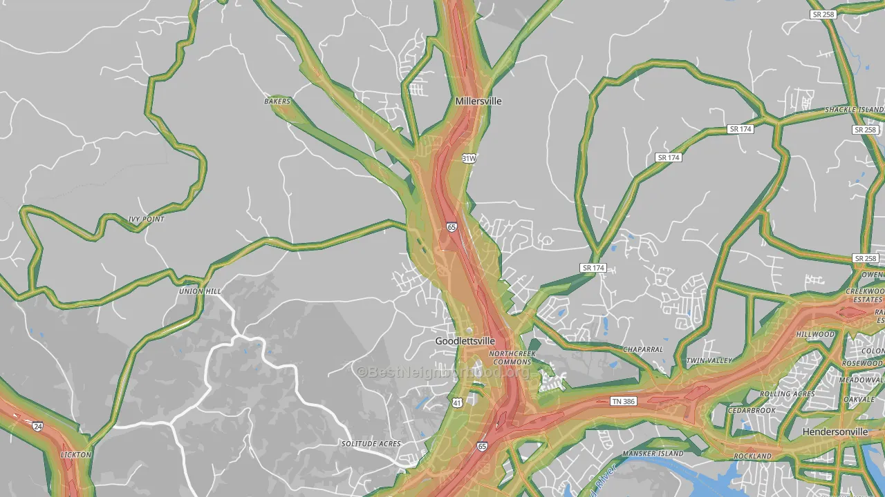 37072, TN Map of Noise Levels in 37072
