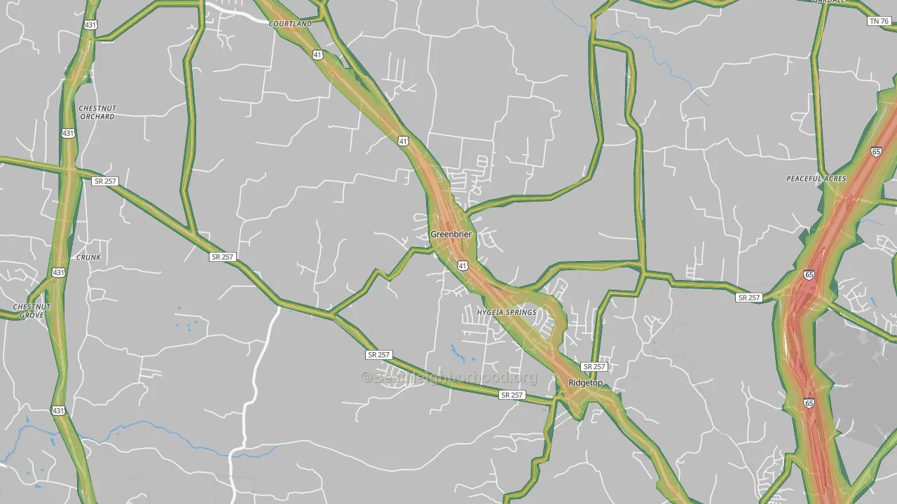 37073, TN Map of Noise Levels in 37073