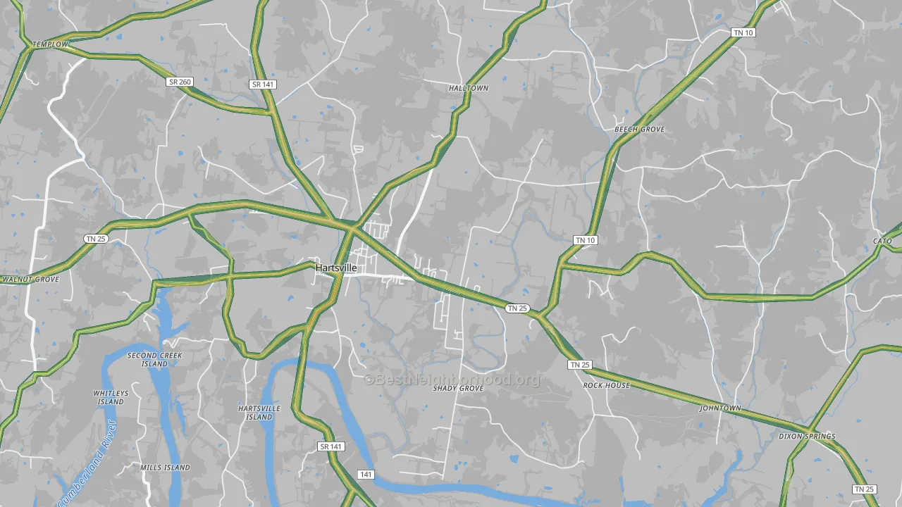 37074, TN Map of Noise Levels in 37074