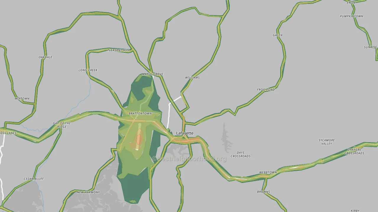 37083, TN Map of Noise Levels in 37083