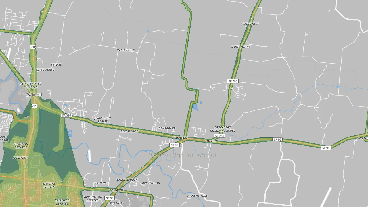 37085, TN Map of Noise Levels in 37085