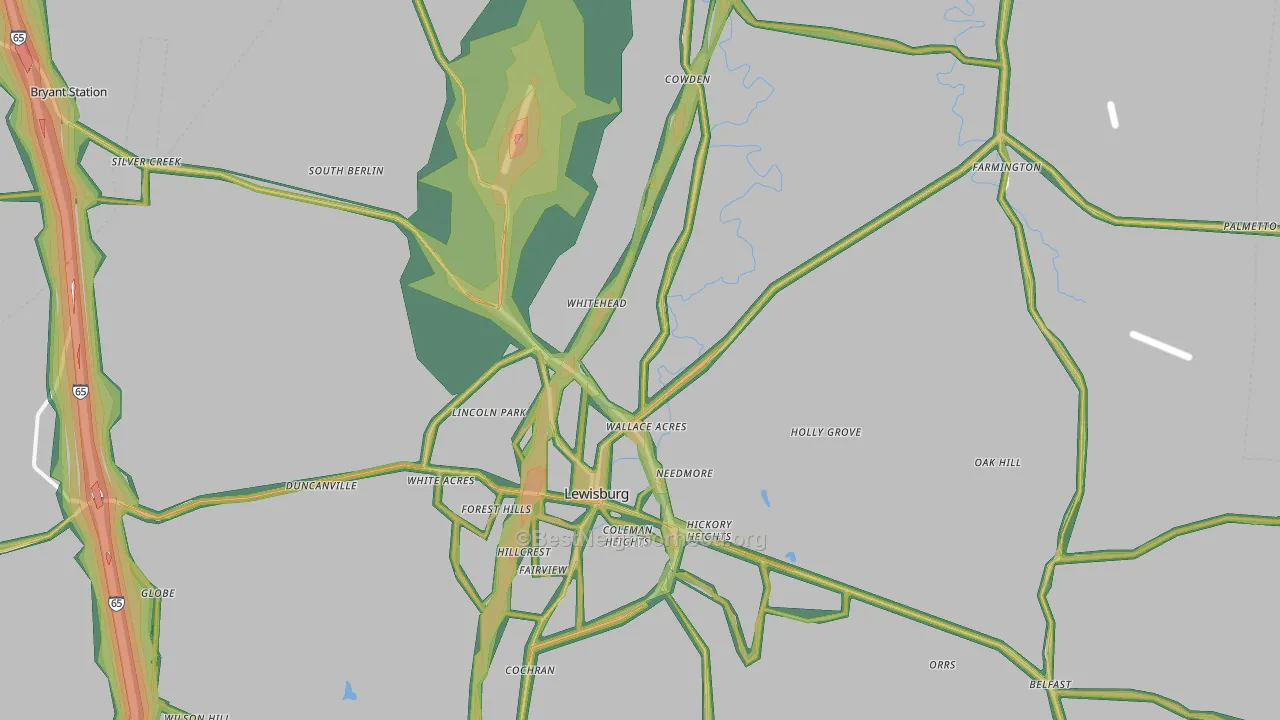 37091, TN Map of Noise Levels in 37091