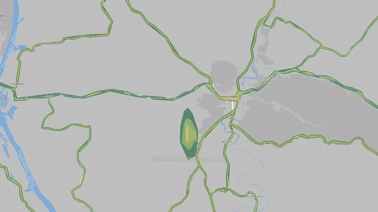 37096, TN Map of Noise Levels in 37096