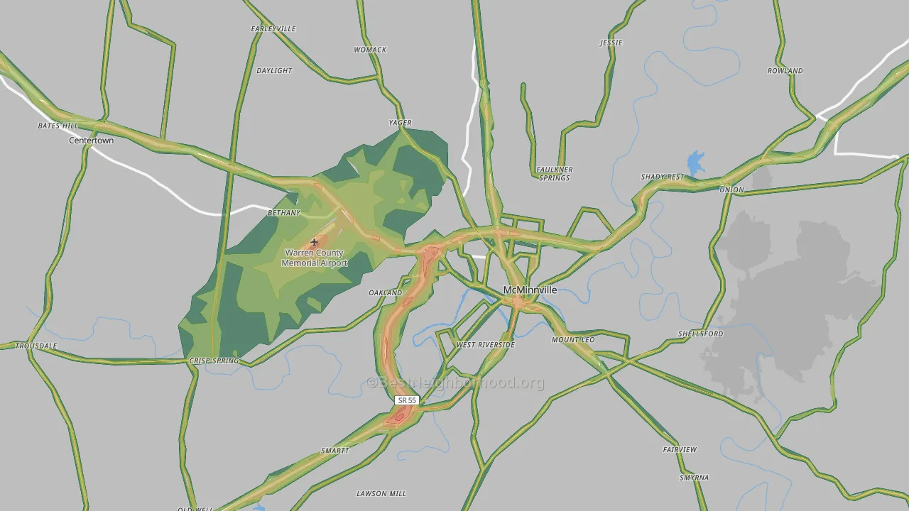 37110, TN Map of Noise Levels in 37110