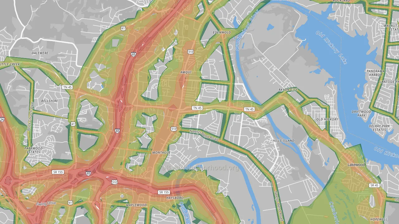 37115, TN Map of Noise Levels in 37115