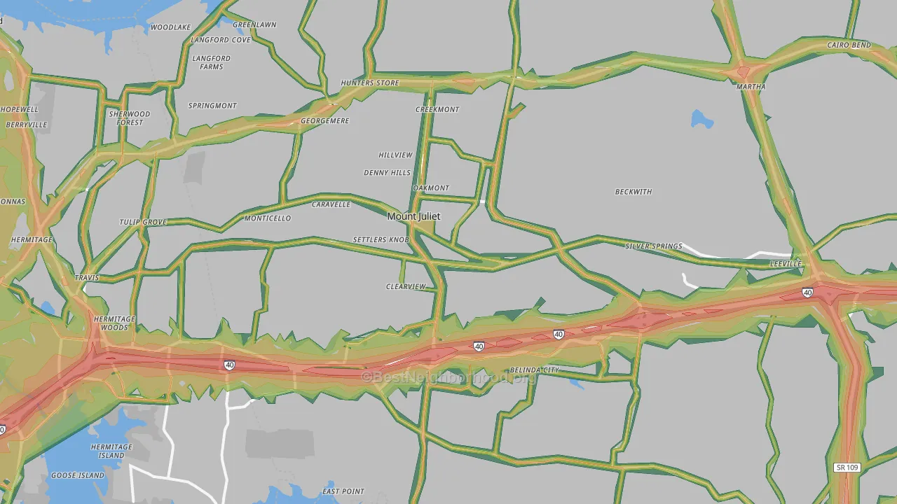37122, TN Map of Noise Levels in 37122
