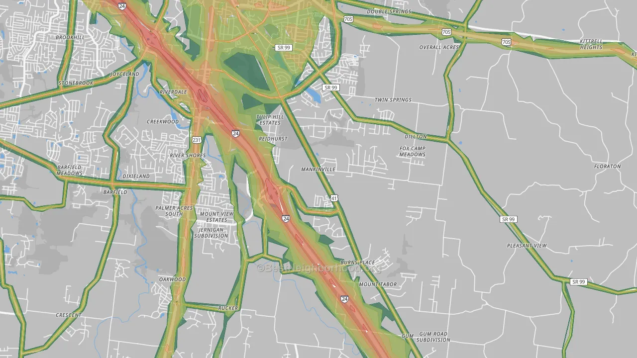 37127, TN Map of Noise Levels in 37127