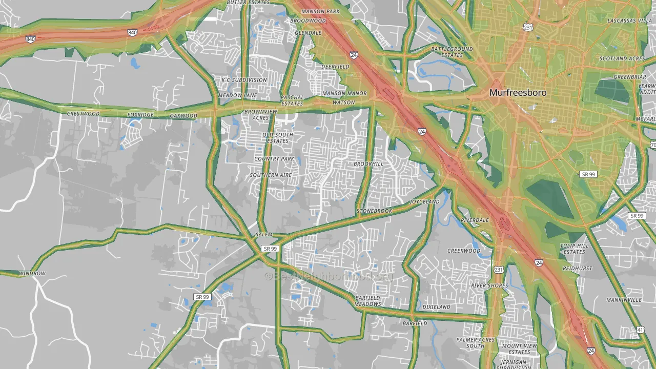 37128, TN Map of Noise Levels in 37128