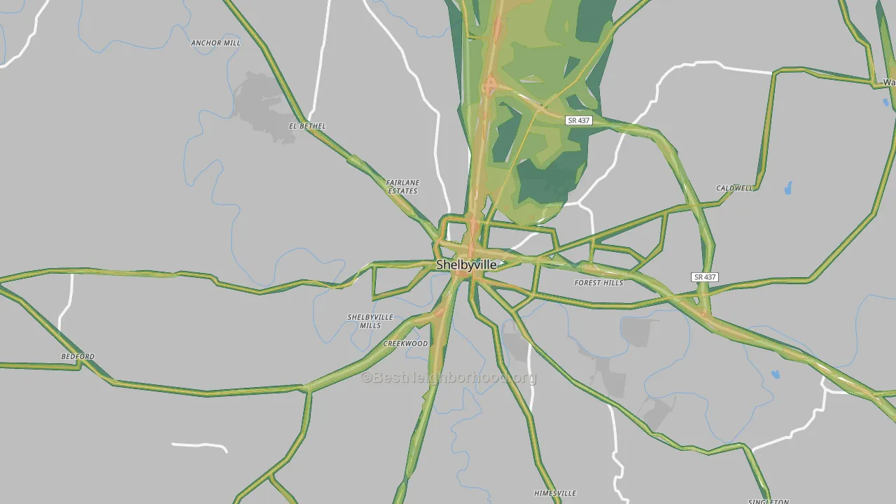 37160, TN Map of Noise Levels in 37160
