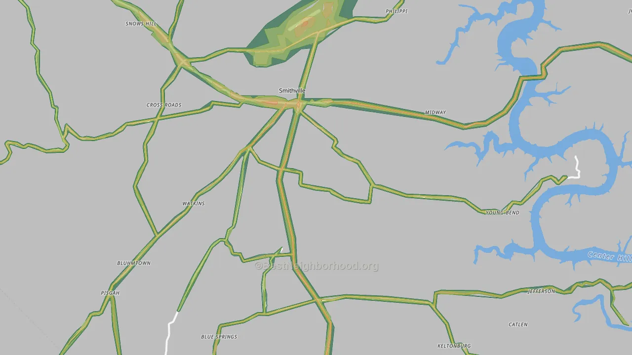 37166, TN Map of Noise Levels in 37166