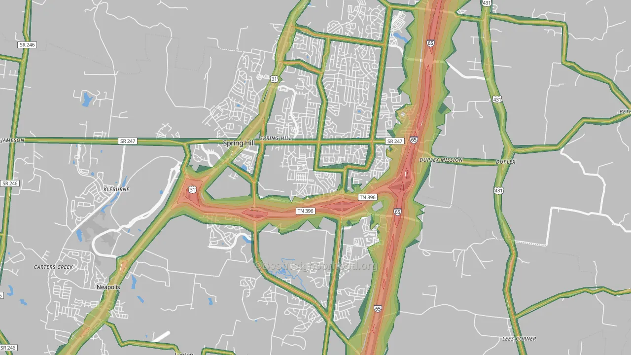 37174, TN Map of Noise Levels in 37174