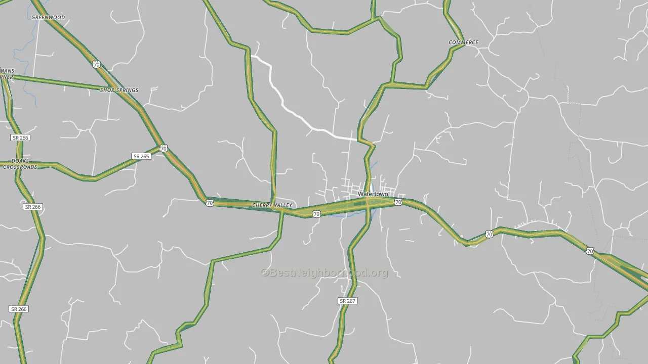 37184, TN Map of Noise Levels in 37184