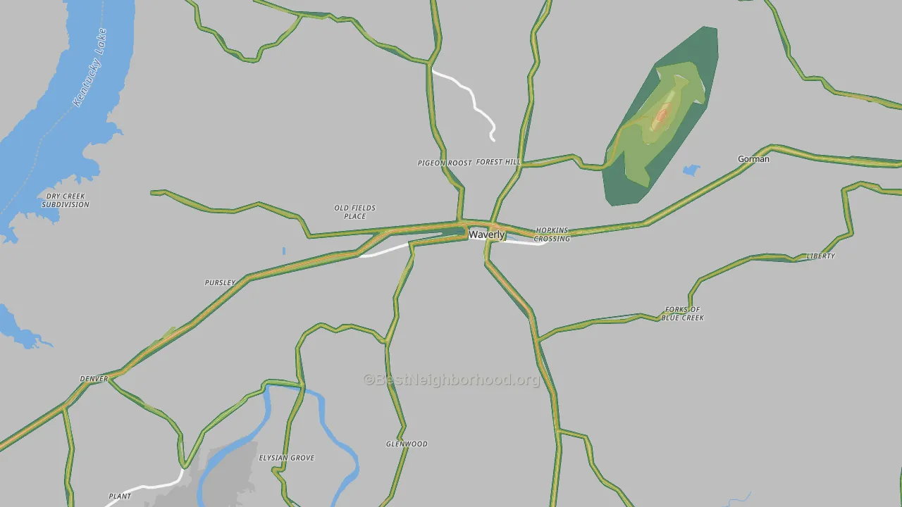 37185, TN Map of Noise Levels in 37185