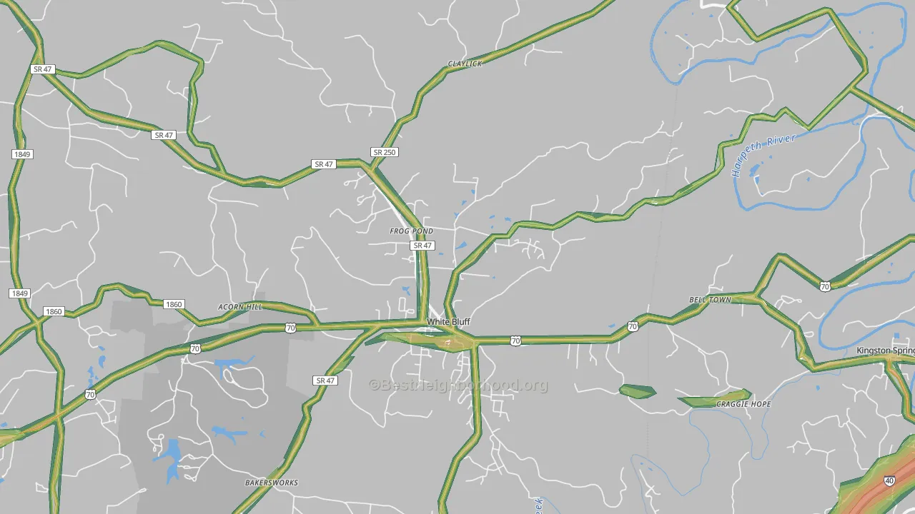 37187, TN Map of Noise Levels in 37187