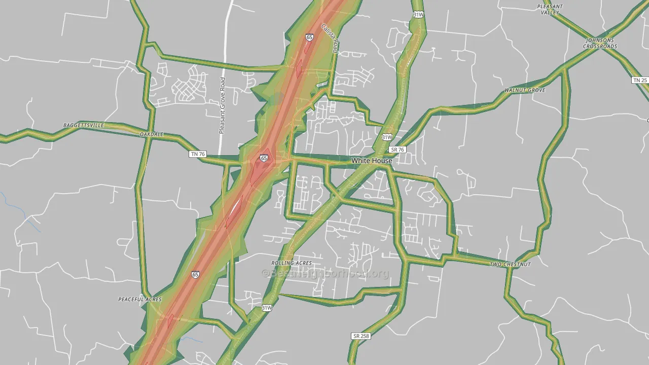 37188, TN Map of Noise Levels in 37188