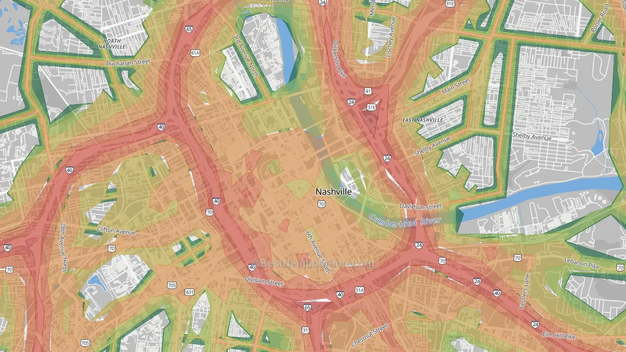37201, TN Map of Noise Levels in 37201