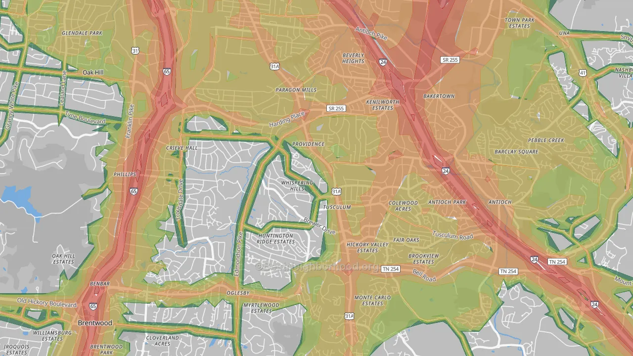 37211, TN Map of Noise Levels in 37211