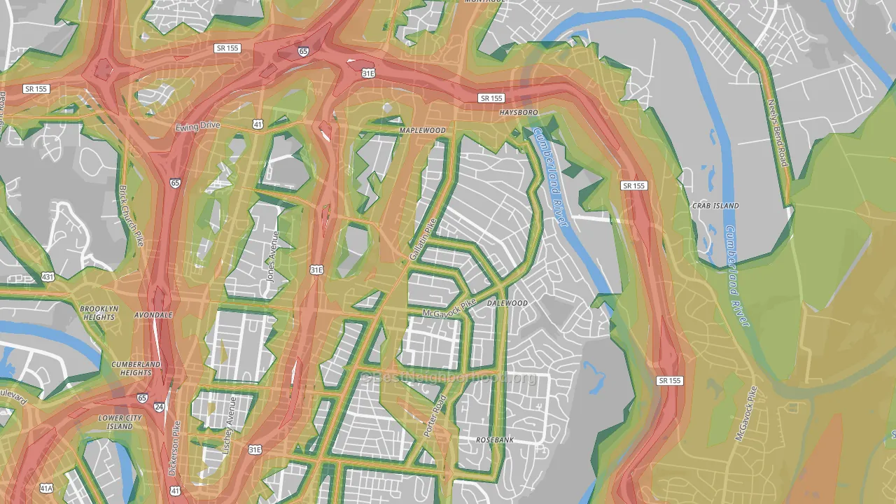 37216, TN Map of Noise Levels in 37216