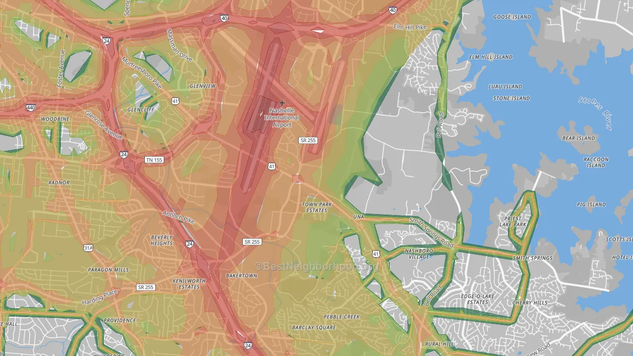 37217, TN Map of Noise Levels in 37217