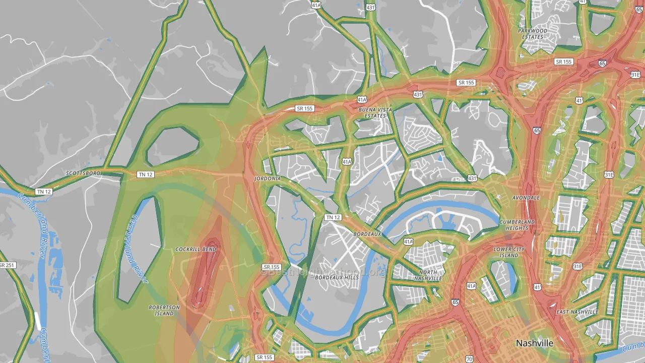 37218, TN Map of Noise Levels in 37218