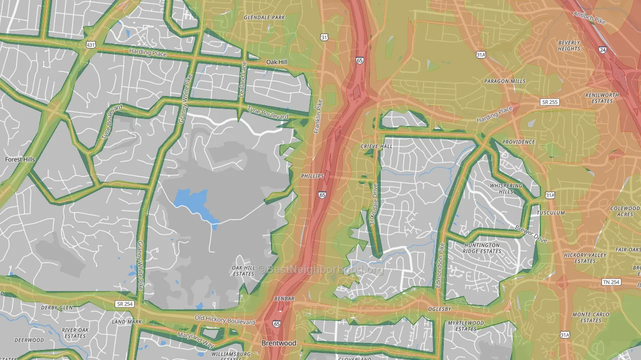 37220, TN Map of Noise Levels in 37220